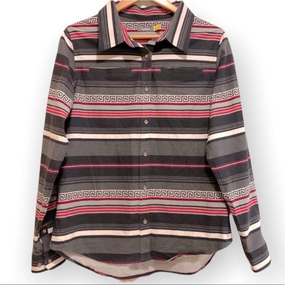 Cabela’s Flannel Shirt Sz M Button Front Western Print—like new!